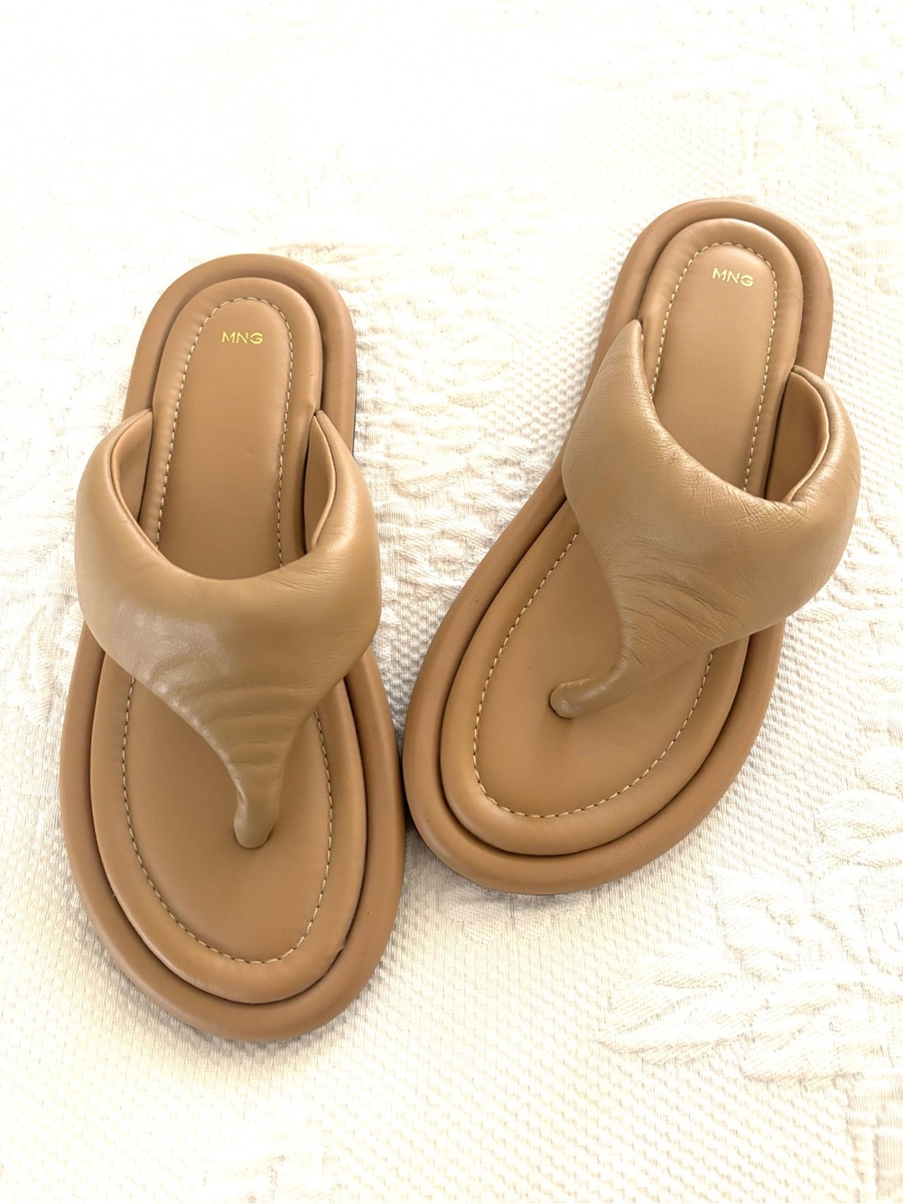 Mng mango sandals shoes neutral leather sz 38